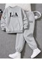 Armikids Unisex La-Los Angeles Printed Crew Neck Sweatshirt Set