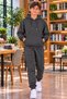 Boys' Hooded Rubberized Track Suit with Rubberized Legs