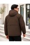 Water and Windproof Men's Black Hooded Quilted Lined Winter Coat - 4