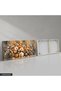 Gold Detailed Orange White Flowers One Piece Canvas - Canvas Painting - 5