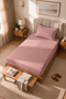 Single Cotton Combed Breathable Fabric Elastic Bed Sheet 1 Piece Pillowcase Gift Powder - 3