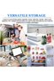 BUZIFU 2 Pack Refrigerator Storage Organizer Bins, Clear Plastic Pantry Storage Racks Kitchen Fridge & Cupboard Storage Trays Refrigerator Tidy Container for Up to Nine Cans, Food, or Soups - 7