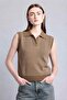 Women's Striped V-Neck Buttoned Relaxed Fit Knitwear Sweater