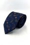 Navy Blue Shawl Patterned Classic Tie with Handkerchief Kk14020 - 4