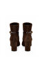 Genuine Leather Pointed Toe Women's Boots 381 Brown Suede - 7