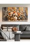 Gold Detailed Orange White Flowers One Piece Canvas - Canvas Painting - 7