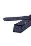 Navy Blue Motif Patterned Classic Tie with Handkerchief Kk13988 - 3