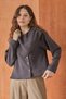 Double-Breasted Collar Button Detailed Blouse Brown - 5