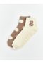 Esvab • Modern & Distinctive Cute Teddy Bear Embroidered Women's Home Socks, Pack of 2