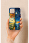 iPhone 15 Compatible Sky and Earth Pattern Silicone Case