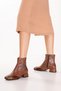 Genuine Leather Short Heeled Office Boots Vdt.77 Walnut - 3