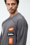 Titus men's organic cotton appliqued long sleeve grey t-shirt - 4