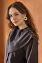 Double-Breasted Collar Button Detailed Blouse Brown - 3