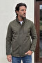 Men's Winter Khaki Coat Bonded Fabric Stand Collar Classic Fit - M003