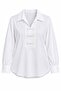 Women's White Shirt Collar Pearl Accessory Special Button Detail Long Sleeve Blouse Hzl26S-Zss1145 - 5