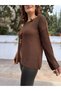 Italian Mercerized Blouse with Necklace Coffee - 2