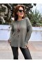 Italian Mercerized Blouse with Necklace Khaki