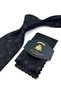 Black Shawl Patterned Handkerchief Classic Tie Kk14025 - 2