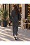 Women's Full Length Long Wool Knitwear Sweater with Zipper Detail 125 cm