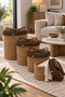 Christmas Wicker Rope Decorative 4-Piece Wicker Rope Basket with Lid Knitted Rope Basket Organizer Storage Box Home Office Kitchen Bathroom Bedroom Multi-Purpose - 2