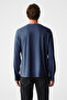 Gravs men's 100% cotton soft fabric round neck long sleeve navy blue t-shirt - 6
