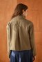 Double-Breasted Collar Button Detailed Blouse Khaki - 7