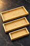Bambella 3-Piece Bamboo Rectangular Presentation and Serving Tray Set – Breakfast, Tea, and Coffee Serving Tray - 2