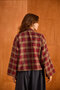Plaid Court Collar Wide Sleeve Shirt Red - 3