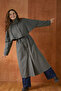 Cape Layered Belted Long Trench Coat Anthracite - 2