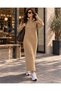 Women's Full Length Long Wool Knitwear Sweater with Zipper Detail 125 cm - 2