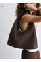 Women's Brown Suede Shopper Hand and Shoulder Bag - Soft Form Vintage Model