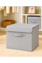 2 Pieces of Patterned Closet Organizer with Lid for Laundry and Toys, Foldable Storage Box with Lid 30X30X30 - 5