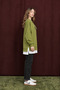 Two-Thread Combed Cotton Fabric Pocket Detail Tunic Olive 10720 - 2