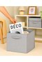 2 Pieces of Patterned Closet Organizer with Lid for Laundry and Toys, Foldable Storage Box with Lid 30X30X30 - 3