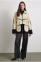 Women's Oversize Double Color Leather Soft Teddy Coat - 6