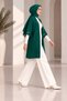 Women's comfortable fit tweed poncho cardigan with tassel detail on the sleeves - 2