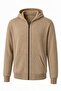 Moxy Unisex Zippered Hooded Two-Thread Raster Sweatshirt Comfortable Fit Basic Cardigan with Kangaroo Pocket