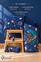 Galaxy |   Space Patterned Wellsoft Double-Sided Single Elastic Sheet + Pillowcase Sleeping Set |   Bedspread |   Quilt |   Elastic Fitted Sheet |   Pillowcase |   Space |   Sleep - 3 Pieces - 7