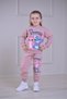 Girl's Patterned 3-Yarn Ruffled Elastic Leg Sweatpants Set - 2