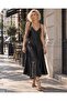 New Season Bell Model Faux Leather Maxi Dress