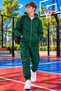 Boys' Zippered Hooded Rubberized Track Suit with Rubberized Legs