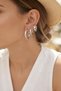 Set of 3 Silver Color Hoop Model Earrings - 2