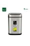 Fingerprint Proof Stainless Steel Open Top Trash Bin | 9 Liter, Silver - 2