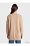 Two Mt Shop Quality Lcw Modest Beige Interlock Plain Comfortable & Relaxing Women's Sweatshirt Tunic - 4