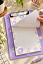 Floral Patterned Secretary's Notepad 15X22 cm – 38 Sheets Lined Notepad - Lilac - 2