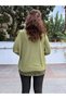 Italian Leopard Detailed Shawl Knitwear Blouse Set Pistachio Green - 5