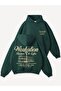 Business and Coffee Printed Cotton 3 Thread Threaded Oversize Sweatshirt