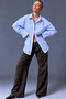 Women's Oversize Casual Poplin Shirt with Pockets - 2