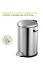 Heavy Duty Fingerprint Proof Stainless Steel Pedal Bin | Trash Can with Lid | 8 Liter, Silver - 4