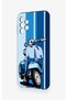 Samsung A13 Compatible Blue Scooter Patterned Silicone Case - 4
